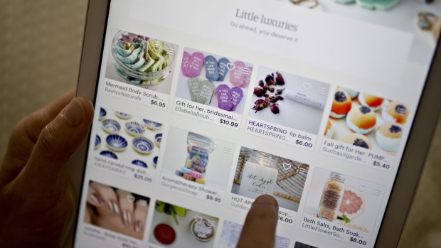 The Etsy Inc. application is displayed for a photograph on an Apple Inc. iPad in Washington, D.C., U.S., on Saturday, Nov. 4, 2017.
