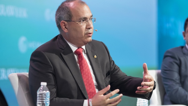 Carlos Trevino Medina, chief executive officer of Petroleos Mexicanos (Pemex), speaks during the 2018 CERAWeek by IHS Markit conference in Houston, Texas, U.S., on Tuesday, March 6, 2018. CERAWeek gathers energy industry leaders, experts, government officials and policymakers, leaders from the technology, financial, and industrial communities to provide new insights and critically-important dialogue on energy markets.