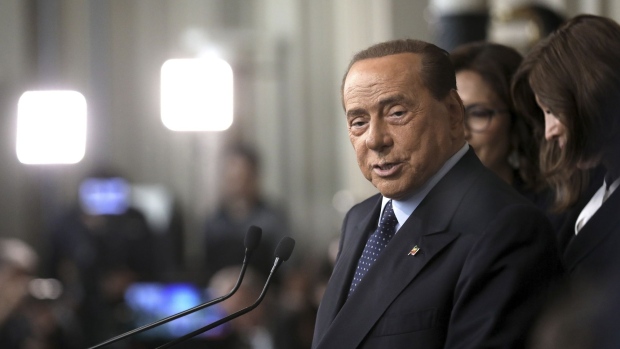 Silvio Berlusconi, leader of the Forza Italia party, speaks during a news conference following a meeting with Italian President Sergio Mattarella at the Quirinale Palace in Rome, Italy, on Thursday Aug. 22, 2019. Italy's 78-year-old head of state Mattarella will meet with the country's main political leaders on Thursday in an effort to carve out a viable governing coalition after Rome's government -- an alliance between the hard-right League and the anti-establishment Five Star Movement -- collapsed earlier this week.