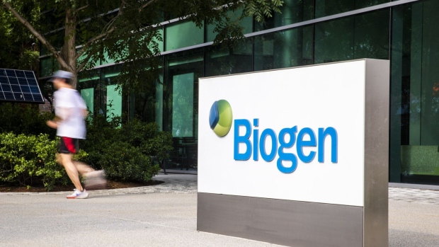 Biogen Inc. headquarters in Cambridge, Massachusetts, U.S., on Monday, June 7, 2021. Biogen Inc. shares soared after its controversial Alzheimer's disease therapy was approved by U.S. regulators, a landmark decision that stands to dramatically change treatment for the debilitating brain condition. Photographer: Adam Glanzman/Bloomberg