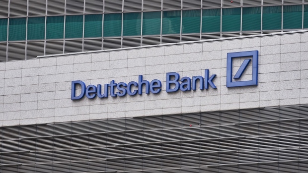Deutsche Bank offices housed at One Raffles Quay in the central business district in Singapore on Friday, Oct. 15, 2021. Distressed debt has been one of Deutsche Bank’s biggest money makers over the years. Photographer: Lauryn Ishak/Bloomberg