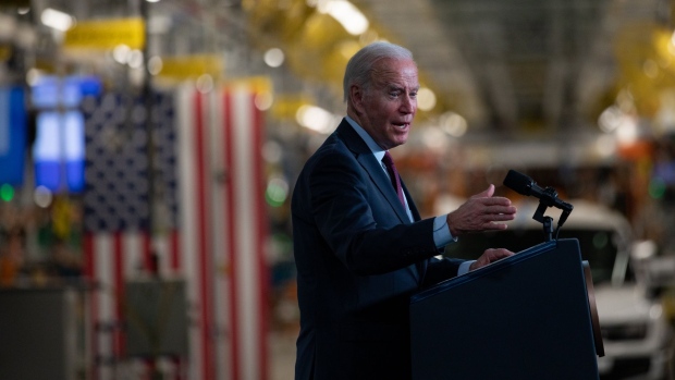 President Biden visits GM’s electric-vehicle assembly plant in Detroit.