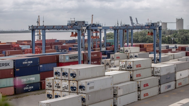 Containers sit stacked at Tan Cang-Hiep Phuoc Port, operated by Saigon Newport Corp., in Ho Chi Minh City, Vietnam, on Thursday, June 27, 2019. Vietnam has benefited from a surge in exports and foreign investment as businesses look to scale back their China operations or relocate to avoid higher U.S. tariffs. Photographer: Yen Duong/Bloomberg