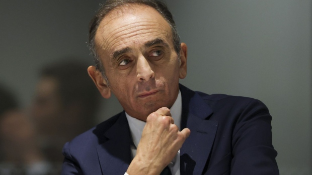 Eric Zemmour, political journalist, during an interview in London, U.K., on Friday, Nov. 19, 2021. Far-right French firebrand Zemmour ticked every box of the typical presidential campaign on a visit to London, but still refused to say he’s running against Emmanuel Macron in April.