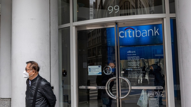 The entrance to a Citibank bank branch in San Francisco, California, U.S., on Monday, July 12, 2021. Citigroup Inc. is expected to release earnings figures on July 14.