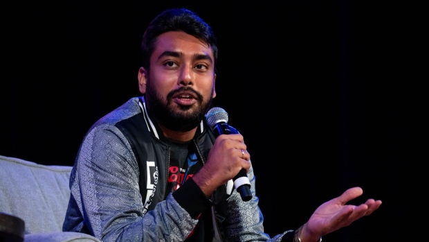 Vignesh Sundaresan, also known as MetaKovan, founder of Metapurse, speaks during the Annual Non-Fungible Token (NFT) Event in New York, U.S., on Tuesday, Nov. 2, 2021. NFT.NYC brings together over 500 speakers from the crypto, blockchain, and NFT communities for a three-day event of discussions and workshops.