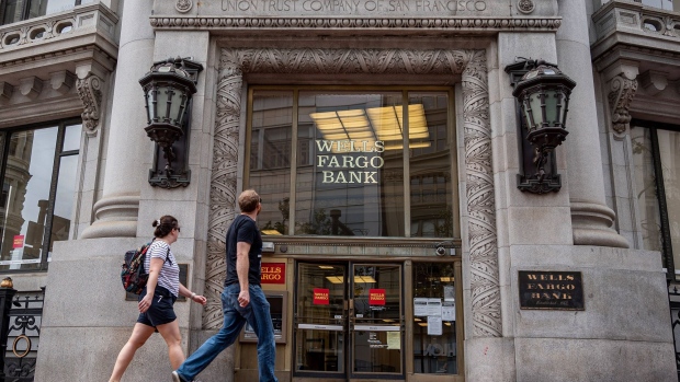 A Wells Fargo bank branch in San Francisco, California, U.S., on Monday, July 12, 2021. Wells Fargo & Co. is expected to release earnings figures on July 14.