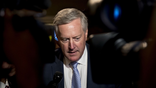 Representative Mark Meadows, a Republican from North Carolina, speaks to members of the media after a GOP leadership election on Capitol Hill in Washington, D.C., U.S., on Wednesday, Nov. 14, 2018. House Republicans elected Representative Kevin McCarthy of California as their leader next year, with Steve Scalise of Louisiana and Liz Cheney of Wyomingfilling two other top party leadership posts as the GOP retreats to minority status in the chamber.