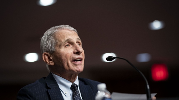 Anthony Fauci, director of the National Institute of Allergy and Infectious Diseases, speaks during a Senate Health, Education, Labor, and Pensions Committee hearing in Washington, D.C., U.S., on Thursday, Nov. 4, 2021. Younger children across the U.S. are now eligible to receive Pfizer's Covid-19 vaccine, after the head of the Centers for Disease Control and Prevention this week granted the final clearance needed for shots to begin.
