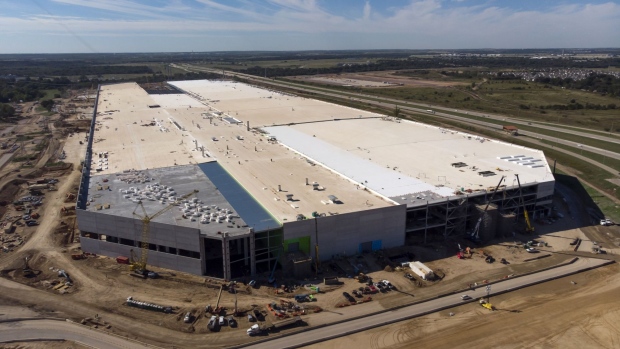 The Tesla Gigafactory under construction in Austin, Texas.