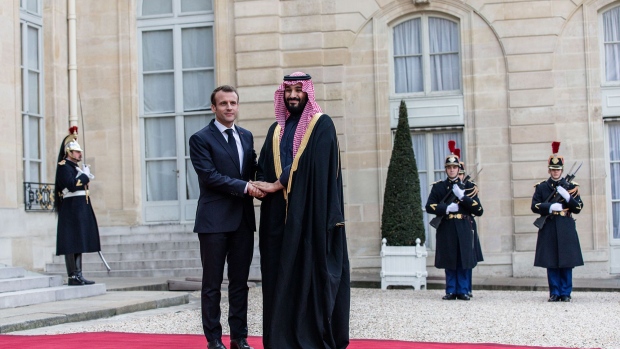 Emmanuel Macron welcomed Crown Prince Mohammed bin Salman at the Elysee Palace in Paris in 2018, before the killing of Jamal Khashoggi.