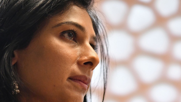 Gita Gopinath, professor of economics at Harvard University, listens during an interview in New Delhi, India on Thursday, Dec. 22, 2016. A credible view on growth is essential for the government to project revenues and spending in a nation where a million people enter the workforce each month.