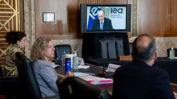David Turk, acting deputy executive director of the International Energy Agency, speaks via video conference during a Senate Energy and Natural Resources Committee hearing in Washington, D.C., U.S., on Tuesday, June 16, 2020. The hearing will examine the impacts of Covid-19 on the energy industry.