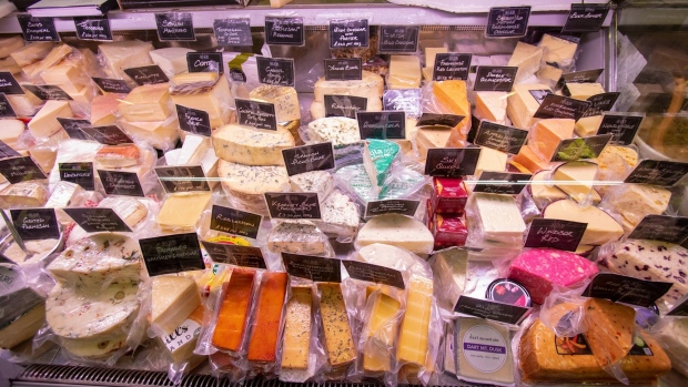 Cheese for sale at the Arcadia delicatessen in Belfast, Northern Ireland, U.K., on Thursday, Nov. 11, 2021. The U.K. and EU are still squabbling over Northern Ireland's future and companies say they risk getting stuck in limbo.