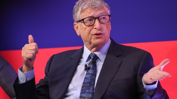 Bill Gates, co-chairman of the Bill and Melinda Gates Foundation, during the Global Investment Summit (GIS) 2021 at the Science Museum in London, U.K., on Tuesday, Oct. 19, 2021. U.K. Prime Minister Boris Johnson is hosting the summit, where as many as 200 CEOs and investors are expected to gather.