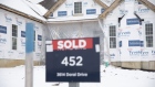 A "Sold" sign is displayed outside a new home under construction at the Toll Brothers Inc. Bowes Creek Country Club community in Elgin, Illinois, U.S., on Thursday, Jan. 23, 2020. The U.S. Census Bureau is scheduled to release housing starts figures on February 19. Photographer: Daniel Acker/Bloomberg
