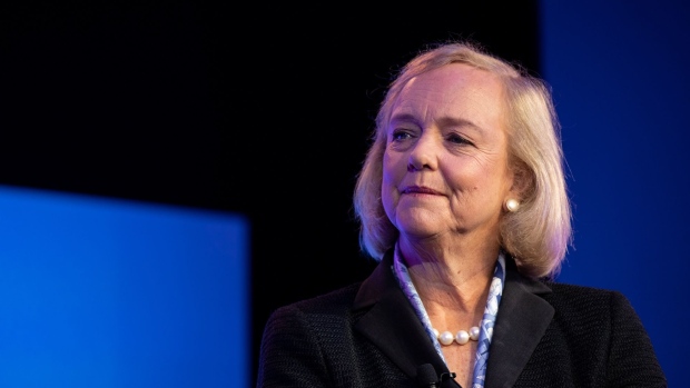 Meg Whitman, chief executive officer of Quibi SA, listens during The Wall Street Journal Tech Live Conference in Laguna Beach, California, U.S., on Tuesday, Oct. 22, 2019. The Tech Live conference brings together investors, founders and executives to foster innovation and drive growth within the tech industry.