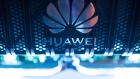 A corporate logo sits on a Huawei Technologies Co. NetEngine 8000 intelligent metro router on display during a 5G event in London, U.K., on Thursday, Feb. 20, 2020. Huawei said at the event it currently has 91 contracts for 5G, with 47 of those in Europe. Photographer: Chris Ratcliffe/Bloomberg