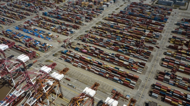 Shipping containers at the Yangshan Deepwater Port in Shanghai. Photographer: Qilai Shen/Bloomberg