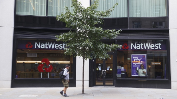 A NatWest Group Plc bank branch in London, U.K. Photographer: Luke MacGregor/Bloomberg