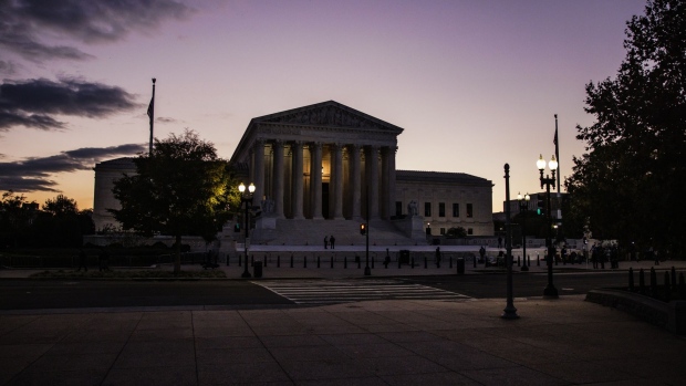 The U.S. Supreme Court at dawn in Washington, D.C.