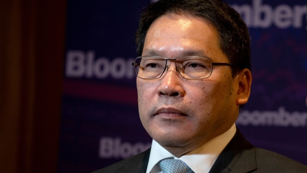Uttama Savanayana, Thailand's finance minister, listens during a Bloomberg Television interview in Bangkok, Thailand, on Wednesday, Aug. 28, 2019. Thailand’s government is ready to take further action to support an economy growing at its slowest pace in nearly five years, and sees room for further interest-rate cuts, the finance minister said.