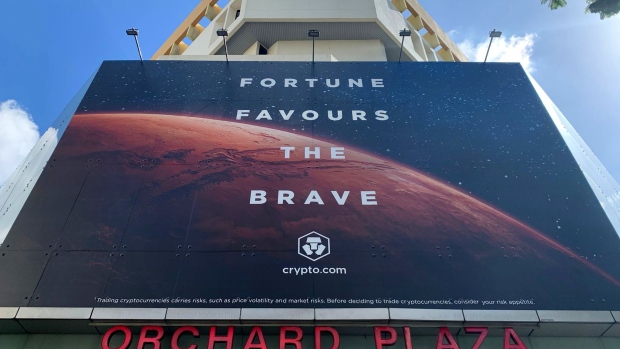 A Crypto.com billboard in Singapore on Nov. 29, 2021.