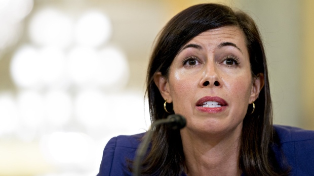 Jessica Rosenworcel, commissioner at the Federal Communications Commission (FCC), speaks during a Senate Commerce Committee hearing in Washington, D.C., U.S., on Thursday, Aug. 16, 2018. FCC Chairman Ajit Pai is testifying for the first time since acknowledging that he incorrectly told lawmakers that the agency was hit by a cyberattack during the height of last year's net neutrality battle.