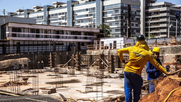 Residential and commercial buildings under construction in Brasilia, Brazil, on Tuesday, Aug. 31, 2021. Brazil’s economy contracted in the second quarter, with fiscal concerns and an energy crisis weighing on the outlook for growth. Photographer: Dado Galdieri/Bloomberg