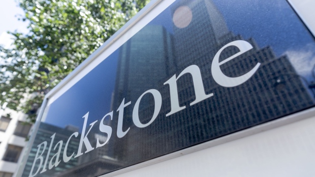 Signage is displayed outside the Blackstone Group Inc. headquarters in New York, U.S., on Saturday, July 13, 2019. The Blackstone Group Inc. is scheduled to release earnings figures on July 18. Photographer: Mark Abramson/Bloomberg