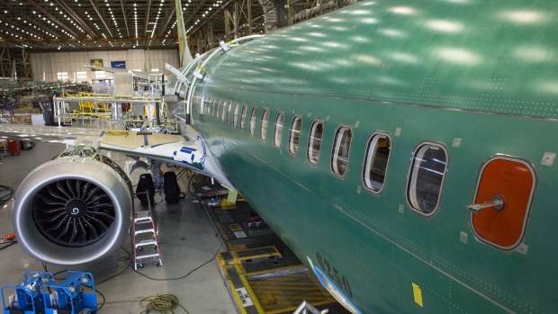Boeing 737 Max airplanes at the company's manufacturing facility in Renton, Washington. Photographer: David Ryder/Bloomberg