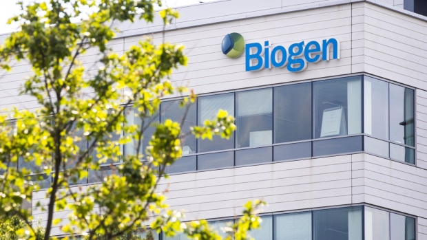 Biogen Inc. headquarters in Cambridge, Massachusetts, U.S., on Monday, June 7, 2021. Biogen Inc. shares soared after its controversial Alzheimer's disease therapy was approved by U.S. regulators, a landmark decision that stands to dramatically change treatment for the debilitating brain condition.