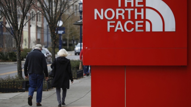 North Face Inc. signage outside a store at the Easton Town Center shopping mall in Columbus, Ohio, U.S., on Friday, Dec. 10, 2021. Prices for popular shopping categories are rising the fastest in decades, putting political and public pressure on the Federal Reserve to curb inflation, not to mention potentially crimping outlays as Americans finish off their holiday shopping list. Photographer: Luke Sharrett/Bloomberg