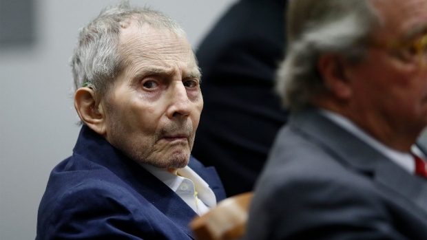 Robert Durst appears in court for during opening statements in his murder trial on March 4, 2020 in Los Angeles, California.