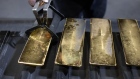 Cooled 12 kilogram gold ingots in a foundry. Photographer: Andrey Rudakov/Bloomberg