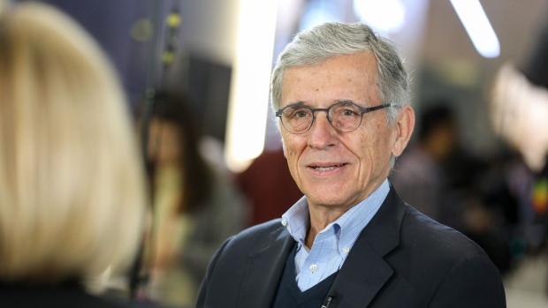 Thomas Wheeler, former chairman of the U.S. Federal Communications Commission (FCC), speaks during a Bloomberg Television interview on the opening day of the Mobile World Congress (MWC) in Barcelona, Spain, on Monday, Feb. 27, 2017. A theme this year at the industry's annual get-together, which runs through March 2, is the Internet of Things.