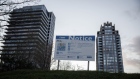 A notice for a proposed development in Toronto, Ontario, Canada, on Monday, Dec. 6, 2021. The roots of Canada's housing dysfunction lie in provincial and city governments that don't have a strategy for dealing with the immigrant influx and are all too easily swayed by residents' groups opposing greater density.