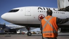 An Air Canada Airbus A330, a passenger aircraft that has been reconfigured for cargo during the Covid-19 pandemic, arrives at Montreal-Pierre Elliott Trudeau International Airport (YUL) in Montreal, Quebec, Canada, on Monday, Nov. 1, 2021. Air Canada is scheduled to release earnings figures on November 2. Photographer: Christinne Muschi/Bloomberg