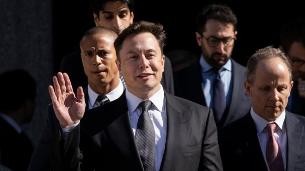 Elon Musk exitng federal court in New York City in April 2019.