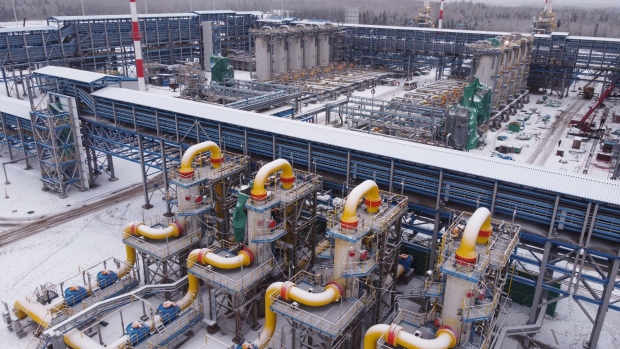 The Gazprom PJSC Slavyanskaya compressor station, starting point of the Nord Stream 2 gas pipeline, in Ust-Luga, Russia. Photographer: Andrey Rudakov/Bloomberg
