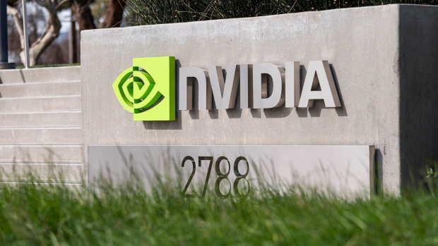 Nvidia headquarters in Santa Clara, California, U.S., on Tuesday, Feb. 23, 2021. Nvidia Corp. is expected to release earnings figures on February 24. Photographer: David Paul Morris/Bloomberg