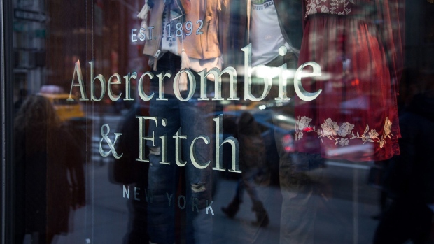 Abercrombie & Fitch Co. signage is displayed at the store on 5th Avenue in New York. Photographer: Michael Nagle/Bloomberg