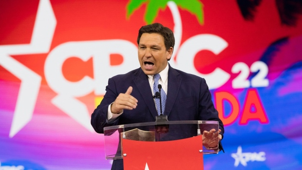 Ron DeSantis speaks during the Conservative Political Action Conference in Orlando on  Feb. 24.