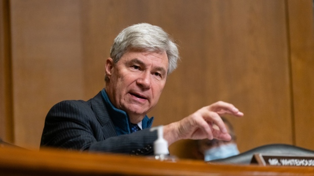 Senator Sheldon Whitehouse, a Democrat from Rhode Island and member of the Senate Finance Subcommittee on Fiscal Responsibility and Economic Growth, speaks during a hearing in Washington, D.C., U.S., on Tuesday, Dec. 7, 2021. The hearing is examining promoting competition, growth, and privacy protection in the technology sector.