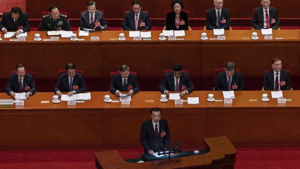 Sun Chunlan, top row, at the opening session of the National Peoples Congress in Beijing on March 5.