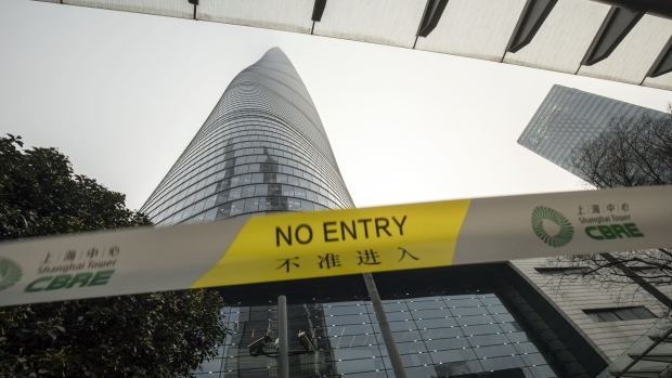 Shanghai Tower placed under lockdown on March 14.