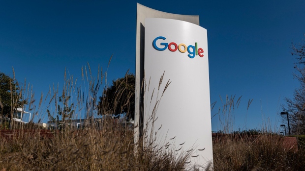 Signage at the Google headquarters in Mountain View, California, U.S., on Thursday, Jan. 27, 2022. Alphabet Inc. is expected to release earnings figures on February 1.