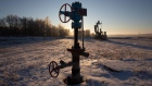 Valve control wheels connected to crude oil pipework in an oilfield near Dyurtyuli, in the Republic of Bashkortostan, Russia, on Thursday, Nov. 19, 2020. The flaring coronavirus outbreak will be a key issue for OPEC+ when it meets at the end of the month to decide on whether to delay a planned easing of cuts early next year.