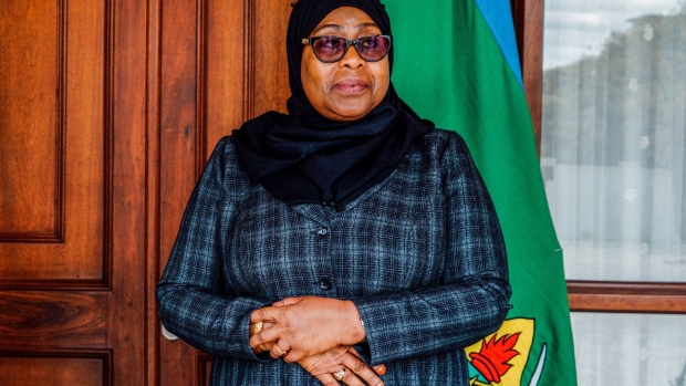 Samia Suluhu Hassan, Tanzania's president, during an interview at State House in Dodoma, Tanzania, on Monday, March 28, 2022. Tanzania expects investments in its liquefied natural gas project to rise by a third to $40 billion just as the world rushes for new sources of the fuel to reduce reliance on Russian energy.