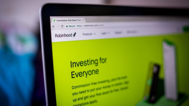 The Robinhood website on a laptop computer arranged in Hastings-On-Hudson, New York, U.S., on Friday, Jan. 29, 2021. GameStop Corp. advanced on Friday and was on track to recoup much of Thursday’s $11 billion blow after Robinhood Markets Inc. and other brokerages eased trading restrictions on the video-game retailer. Photographer: Tiffany Hagler-Geard/Bloomberg